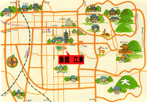旅館　江泉（りょかん　こうせん）への概略アクセスマップ