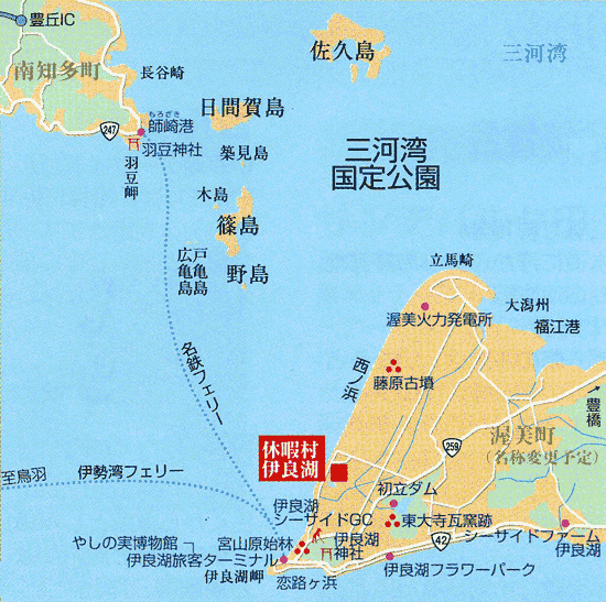 地図：休暇村　伊良湖