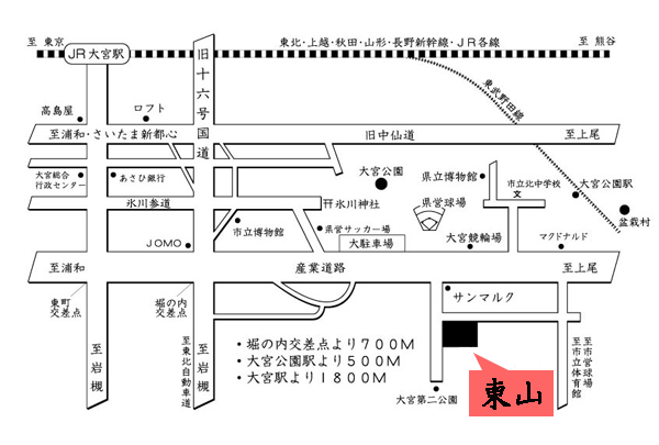 割烹旅館　東山への概略アクセスマップ