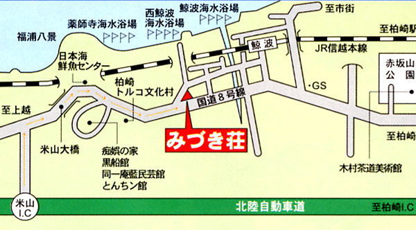 地図：ファミリー旅館　「海月荘」
