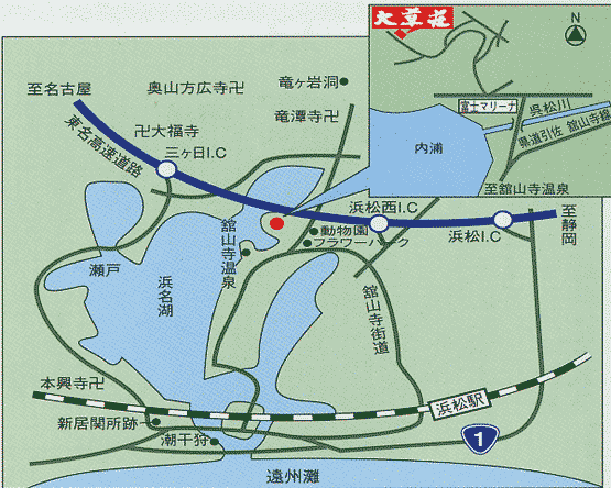 大草荘への概略アクセスマップ