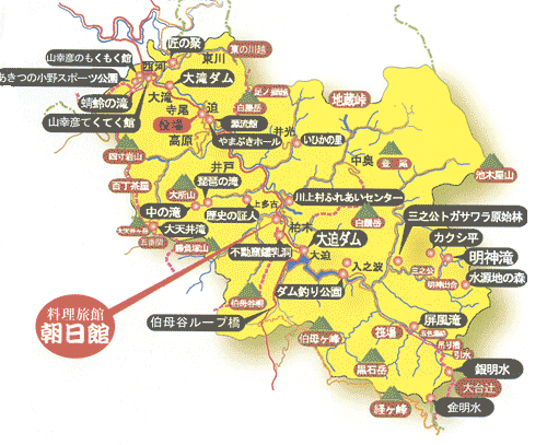 朝日館＜奈良県＞への概略アクセスマップ