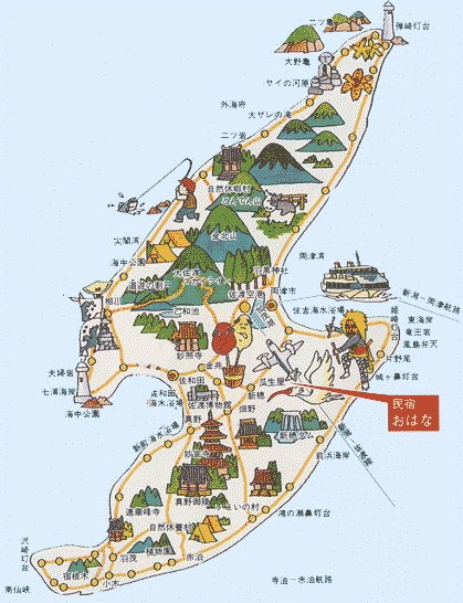 民宿　おはな　＜佐渡島＞への概略アクセスマップ