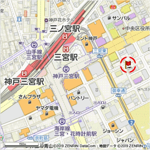 地図：アパホテル〈神戸三宮〉