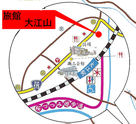 旅館　大江山への概略アクセスマップ