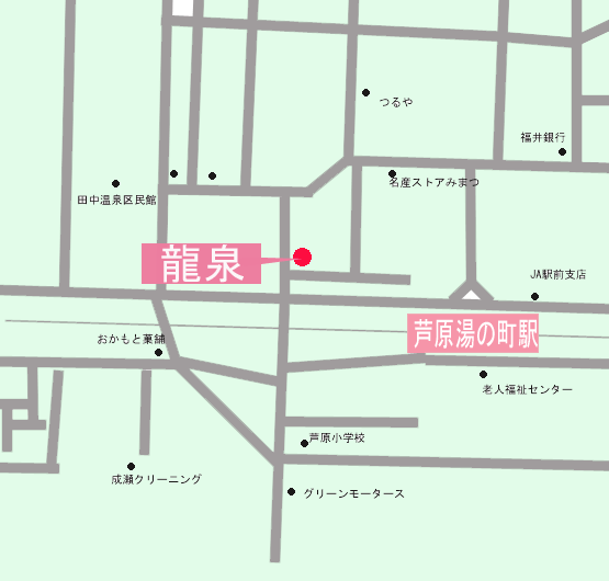 民宿　龍泉への概略アクセスマップ