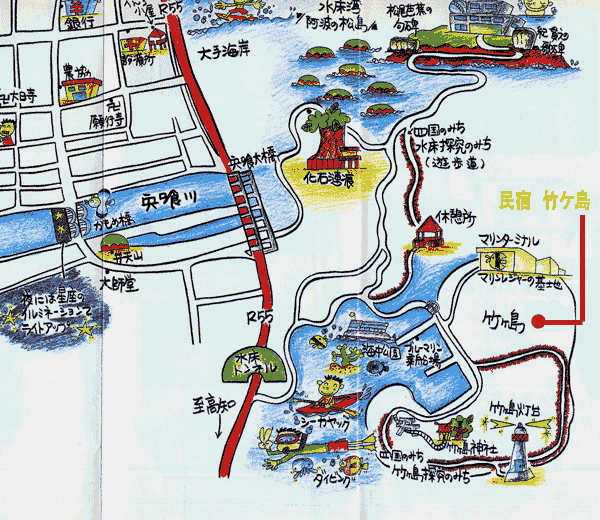 民宿 竹ヶ島の地図画像