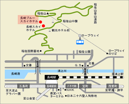 長崎ブルースカイホテル 地図
