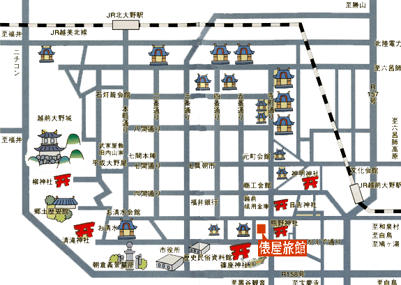 俵屋＜福井県＞への概略アクセスマップ