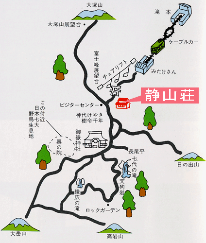 静山荘＜東京都＞への概略アクセスマップ