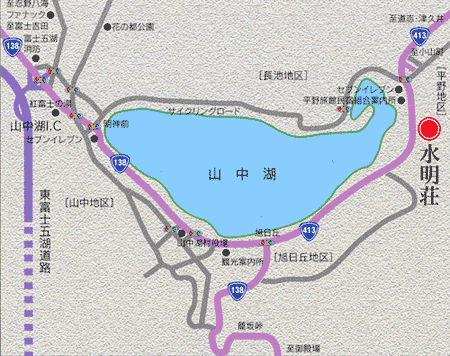 民宿　水明荘への概略アクセスマップ