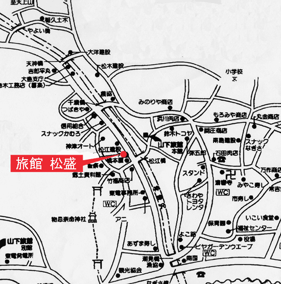 旅館　松盛　＜神津島＞への概略アクセスマップ