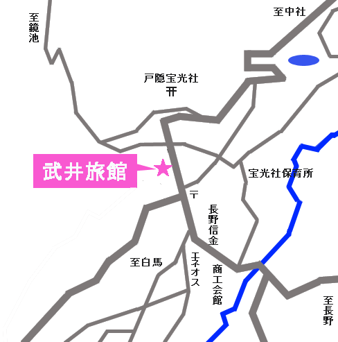 武井旅館への概略アクセスマップ