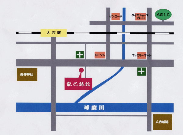 地図：ビジネス　龍巳旅館