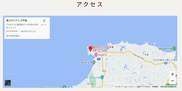 地図：亀の井ホテル　玄界灘