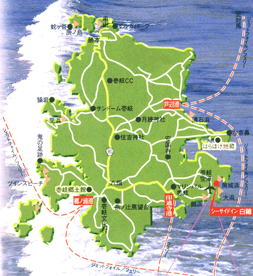 シーサイドイン　白鴎　＜壱岐島＞への概略アクセスマップ