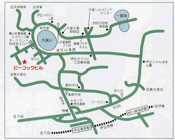 海のある伊豆高原 オーベルジュ ピーコック ヒルの地図画像