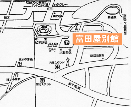 美ヶ原温泉　富田屋別館への概略アクセスマップ
