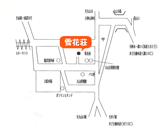 Ｔａｂｉｓｔ　雪花荘への概略アクセスマップ