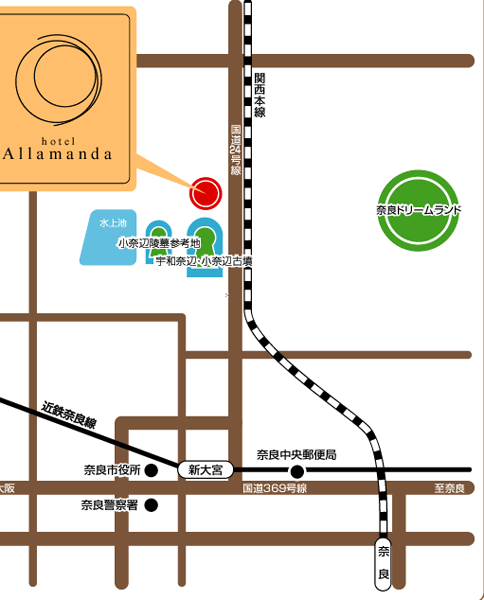 ＨＯＴＥＬ Ａｌｌａｍａｎｄａ（ホテル アラマンダ）の地図画像