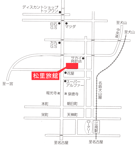松里旅館への概略アクセスマップ