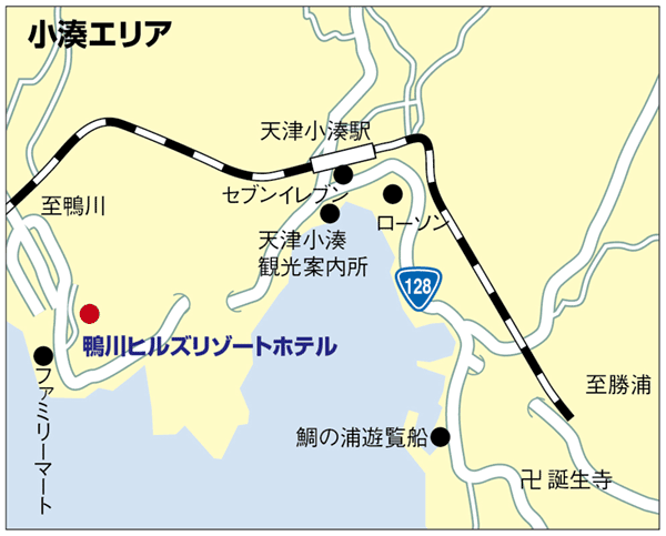 鴨川ヒルズリゾートホテルへの概略アクセスマップ