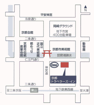 京都トラベラーズ・インへの概略アクセスマップ