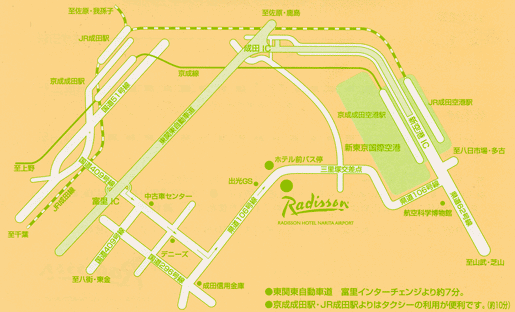 インターナショナルリゾートホテル　湯楽城への概略アクセスマップ