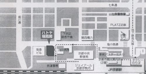 地図：京湯元　ハトヤ瑞鳳閣