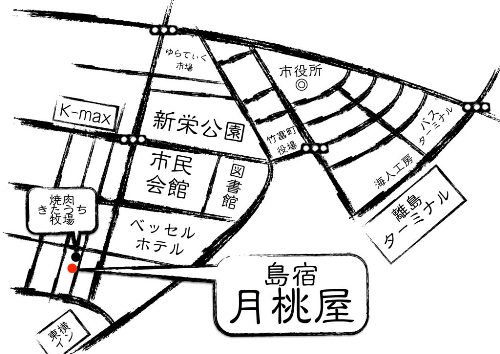島宿　月桃屋　＜石垣島＞への概略アクセスマップ