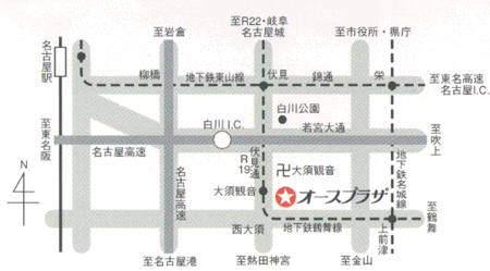 地図：ホテルアベスト大須観音駅前　羽ノ湯