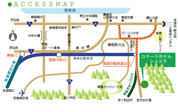 コテージホテル ショコラの地図画像