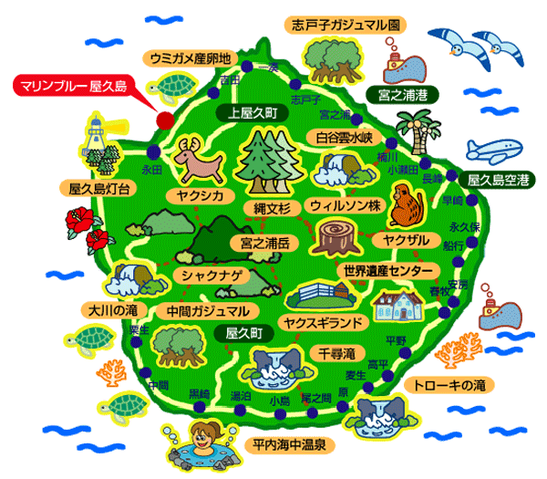 海亀がくる宿 マリンブルー屋久島の地図画像