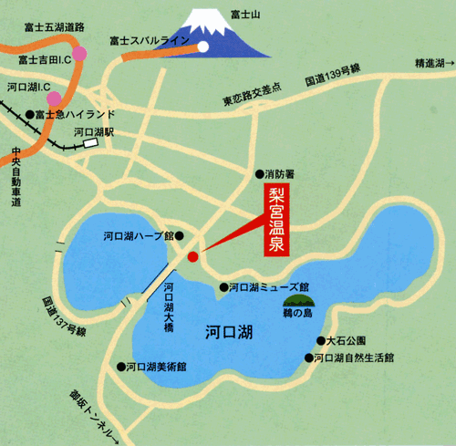 旅館　梨宮温泉 地図