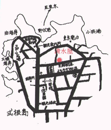 島宿　清水屋　＜東京都・式根島＞への概略アクセスマップ