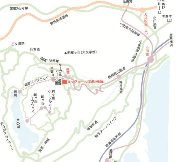 強羅温泉 メルヴェール箱根強羅の地図画像