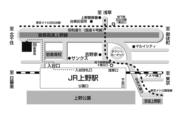 スーパーホテルＪＲ上野入谷口 地図