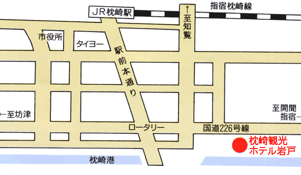 空と海を臨む宿 Ocean Hotel Iwato（旧：枕崎観光ホテル 岩戸）の地図画像