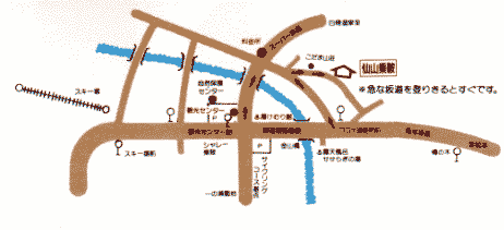 乗鞍高原温泉　旅館　仙山乗鞍への概略アクセスマップ