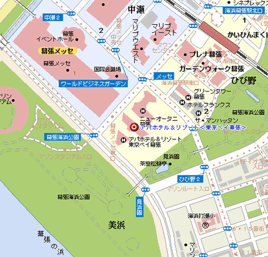 アパホテル＆リゾート〈東京ベイ幕張〉への概略アクセスマップ