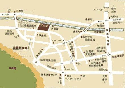 地図：温泉めい想倶楽部　富士屋旅館