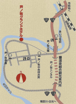 地図：会津芦ノ牧温泉　芦ノ牧グランドホテル