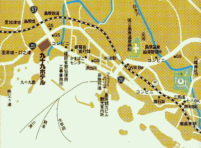 東洋九十九ベィホテルへの概略アクセスマップ