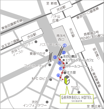 地図：渋谷グランベルホテル