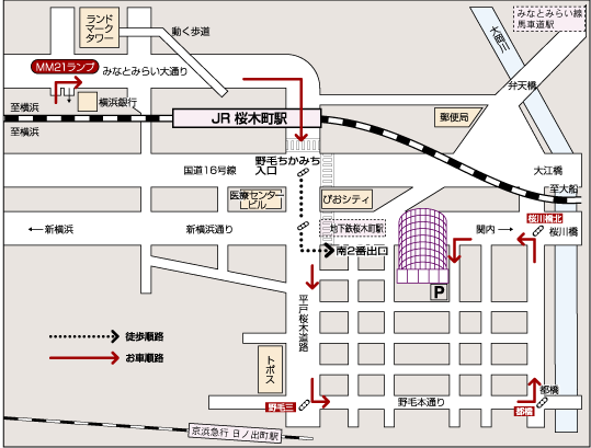 リゾートカプセル桜木町（ＢＢＨホテルグループ）への概略アクセスマップ