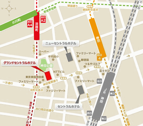 地図：グランドセントラルホテル＜東京都＞