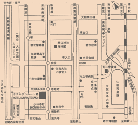 大阪ベイプラザホテルへの概略アクセスマップ