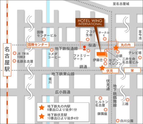 ホテルウィングインターナショナル名古屋 地図