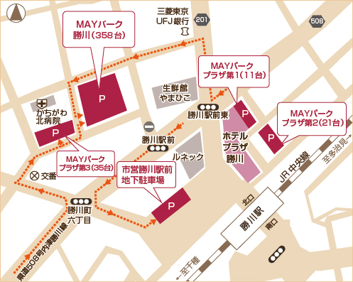ホテルプラザ勝川への概略アクセスマップ