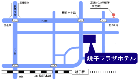 地図：銚子プラザホテル